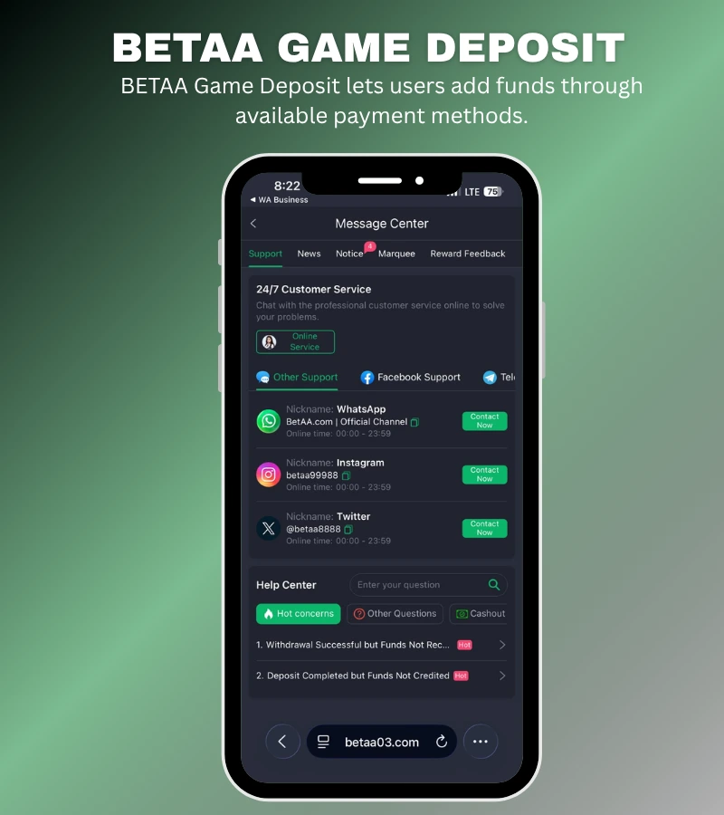 betaa game deposit
